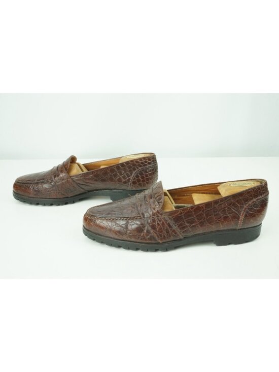 Polo Ralph Lauren Alligator Crocodile Full Strap Loafer Vibram Sole Sz 10.5D main image 4